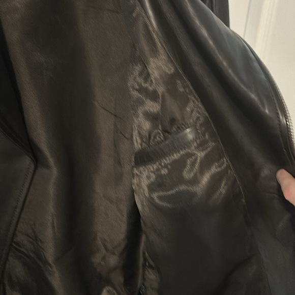 Guess mens leather jacket large - Dark Brown - Picture 10 of 13